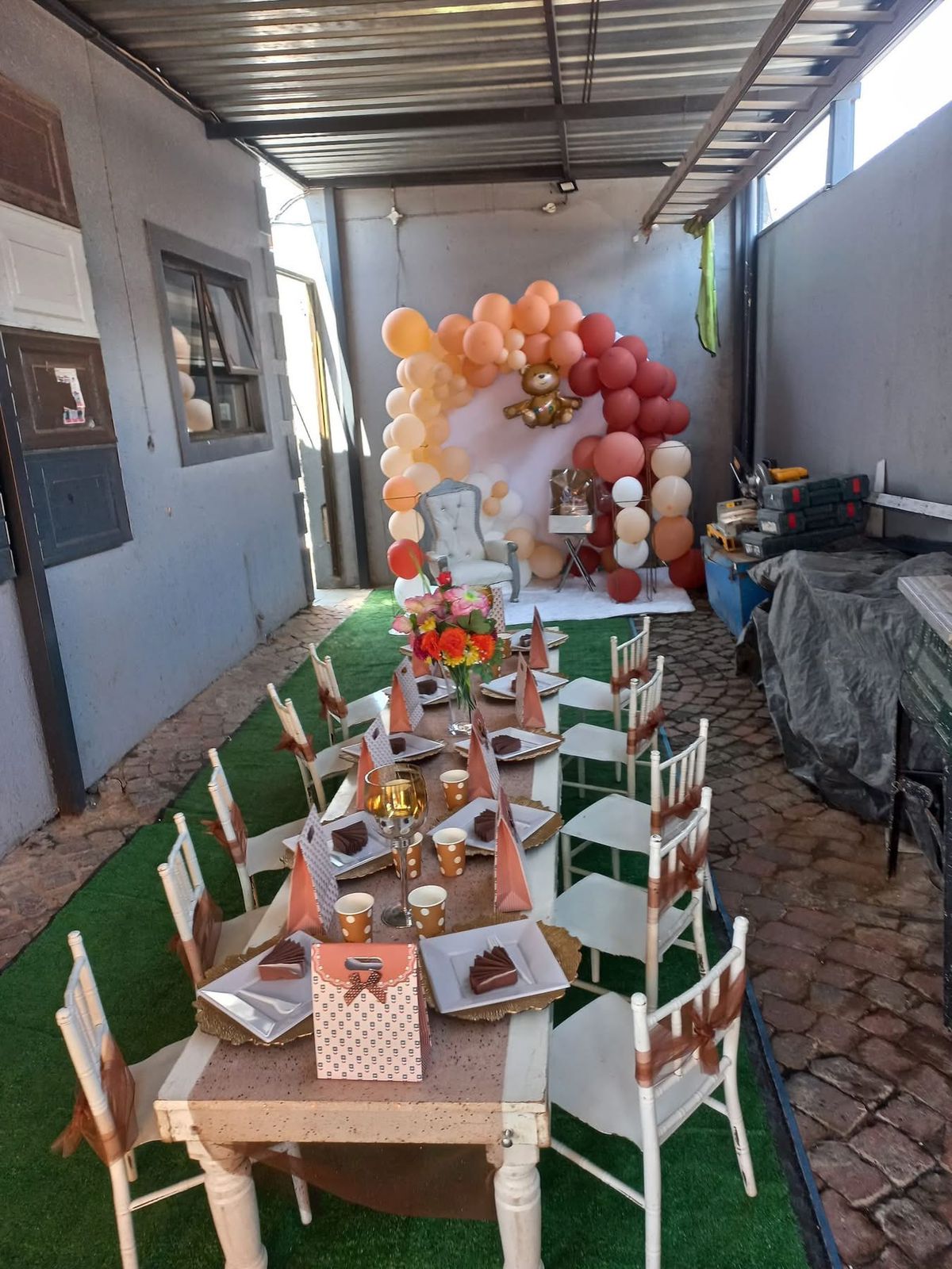 Family event décor setup